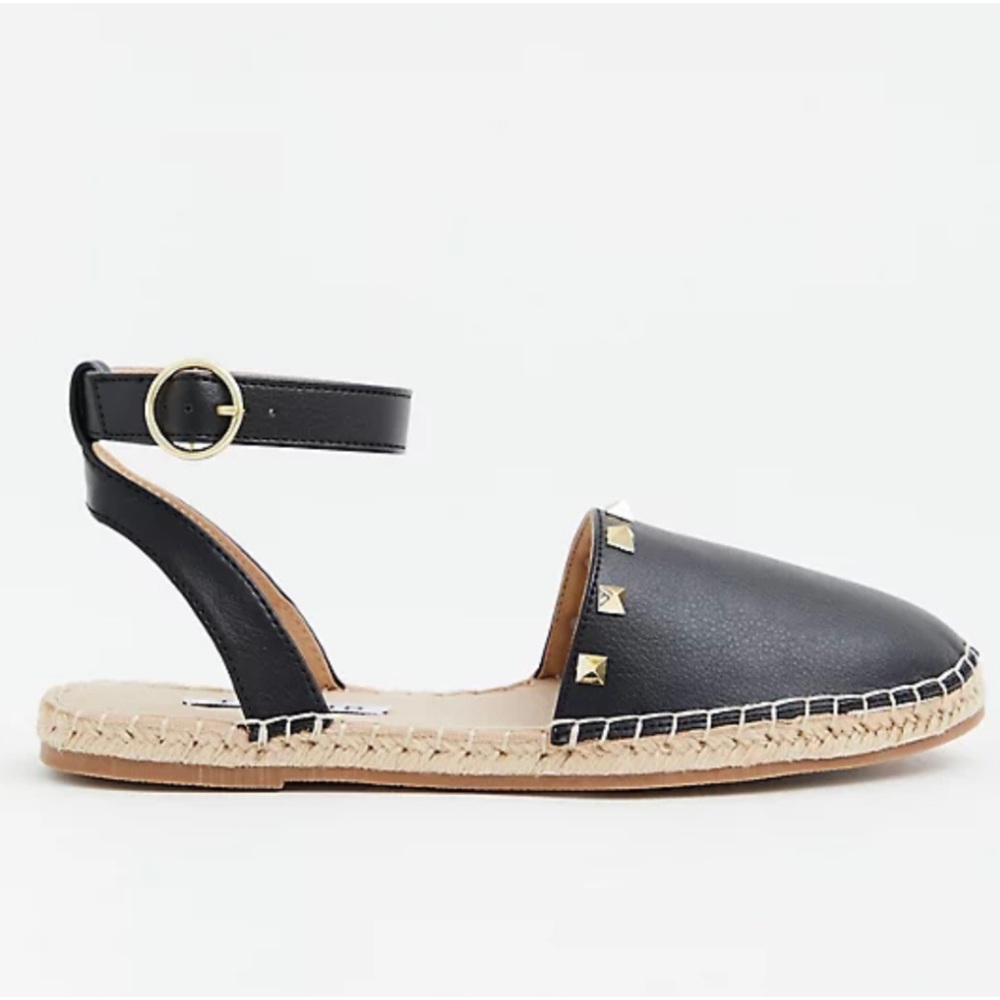 TORRID Black Faux Leather Studded Espadrille Flats - Picture 2 of 4